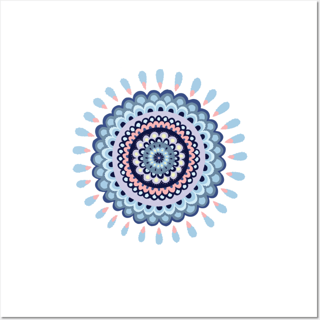 Mandala Blue Wall Art by HayleyLaurenDesign